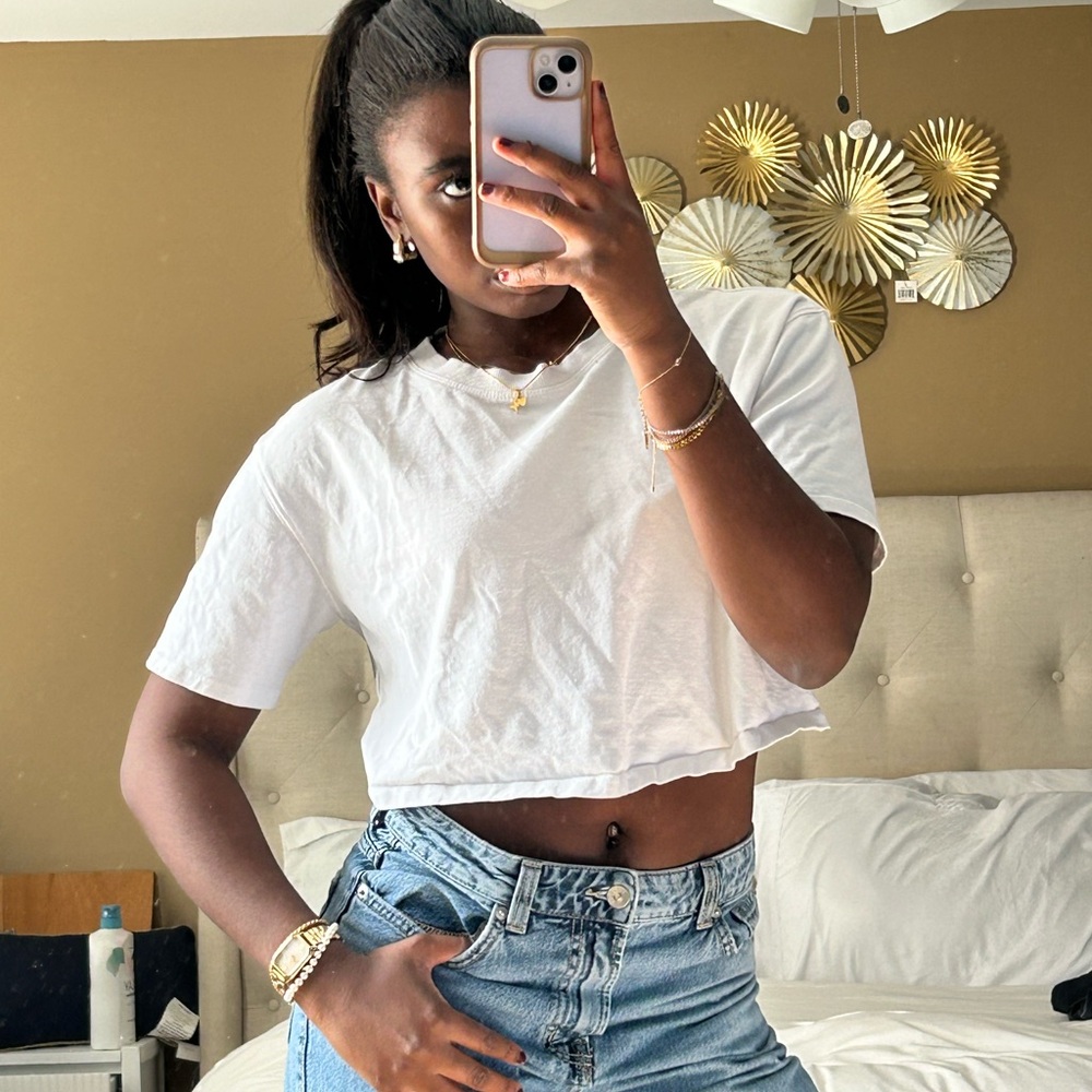 Zara Classic White Crop Top